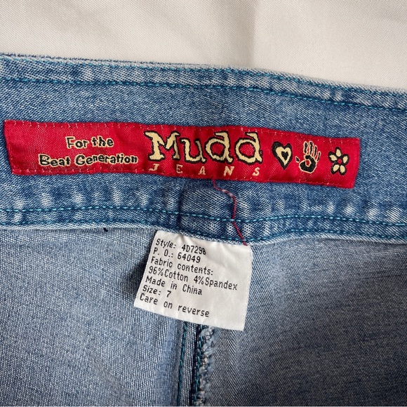 Mudd Jeans Juniors 7 Embroidered Tie Fly Flared Leg Vintage Bell 28x33 Hippie - Picture 8 of 8